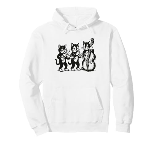 Chats Vintage Jouant de la Musique Sweat à Capuche