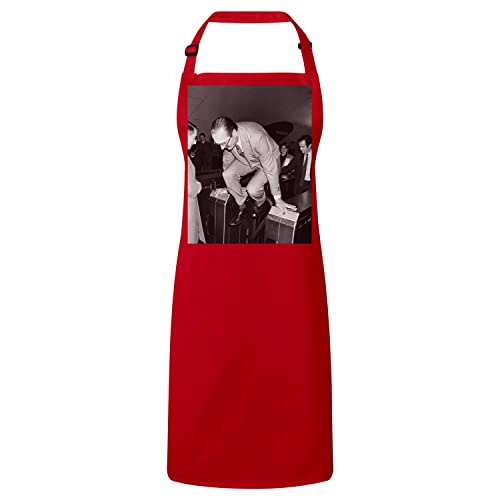 Tablier cuisine Jacques Chirac rouge vêtement protection bistrot france