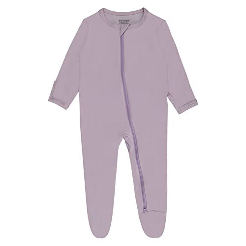 Image of GUISBY Rayon Baby Pajamas Long Sleeve with Mittens, Convertible Footie Pajamas Baby Mauve 3-6 Months