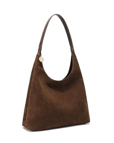 Bolso Tote marrón de gamuza para mujer miniatura 4