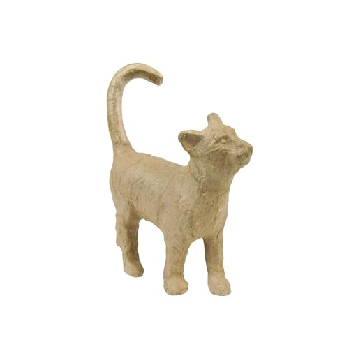 Décopatch AP583Opack - Un lot de 5 supports en papier brun pulpé 11x3,5x12 cm, Chat