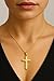 SHOP WGS Italian Plain 10K Solid Gold Cross Pendant for Men & Women - Real 10K Yellow Gold Cross Pendants for Women Religious Faith Catholic Jewelry (22 x 13MM)