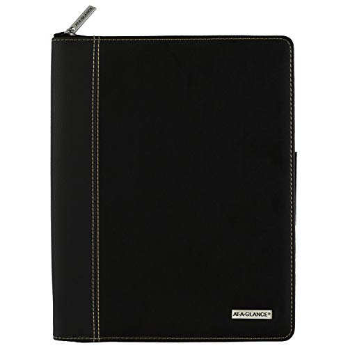 2022 Weekly & Monthly Appointment Book by AT-A-GLANCE, 8-1 4  x 11 , Large, with Zipper, Executive, Black (70NX8105)