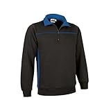 Valento Sudadera con Bandas en Pecho y Laterales Thunder - Negro / Azul Royal - Unisex - Adulto - Talla S