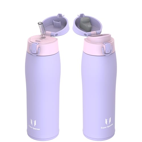 Super Sparrow Insulated Stainless Steel Water Bottle - 750ml Travel Mug - BPA Free, Leakproof Metal Drink Container
