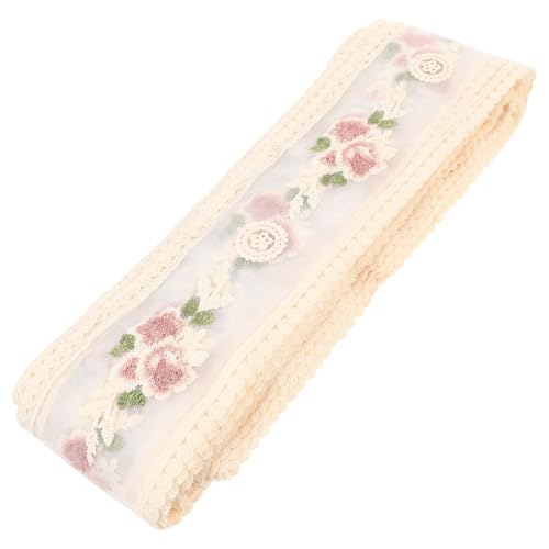 GARVALON Cinta de Encaje Bordado Artesanal de Yardas para Manualidades DIY Decoración Bodas Flores Pequeñas Patrones Bordar