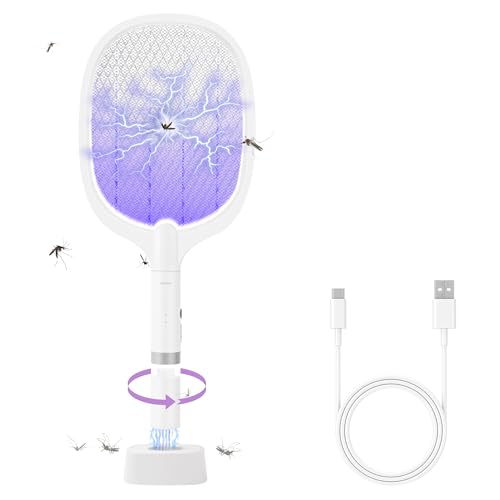 Image of Electric Fly Swatter Racket, 4000V Bug Zapper Racket Rechargeable 1 Pack