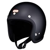 TT&CO. バイク ヘルメット ジェットヘルメット オープンフェイス スーパーマグナム [日本人仕様に作ったスリムシェイプ] PSC/SG/DOT規格 FREE : 57-58cm 半ツヤブラック&ブラックトリム スモールジェットヘルメット ハーレー アメリカン 専用内装脱着式 洗濯可能