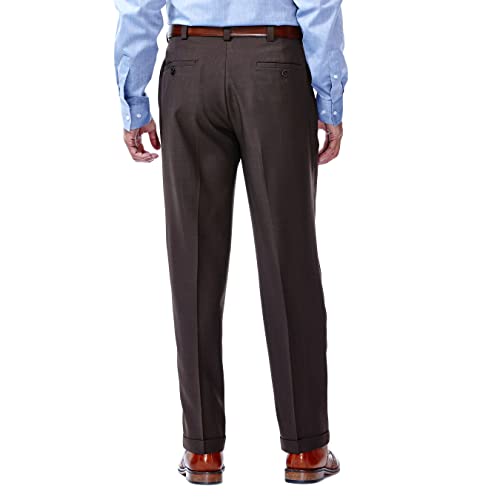 Haggar HD00219 Mens Eclo Stria Expandable-Waist Pleat-Front Dress Pants thumb #2