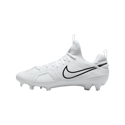 Nike Huarache 9 Varsity LAX Lacrosse Cleats (FD0090-101, White/White/Black) Size 11.5