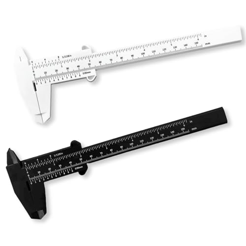 Plastic Vernier Caliper?2 Pcs?, 150mm/6 Inch Double Scale Sliding Gauge, Portable Measuring Tool for Students, Jewelry, Carpentry