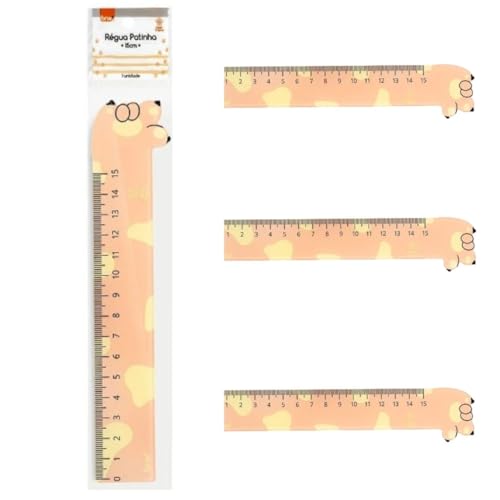 REGUA PLASTICA PATINHAS PET 15CM DIV MOD RE1502 BRW