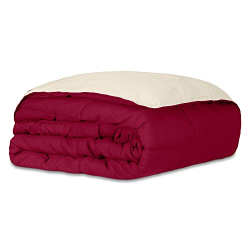 DECASATEXTIL ®- Edredon Nórdico Bicolor - 350gr/m2 Fibra- Relleno nórdico - Reversible - Tacto Ultra Suave, cómodo, Ligero (Cama 150/160-240x240cm, Burdeos)