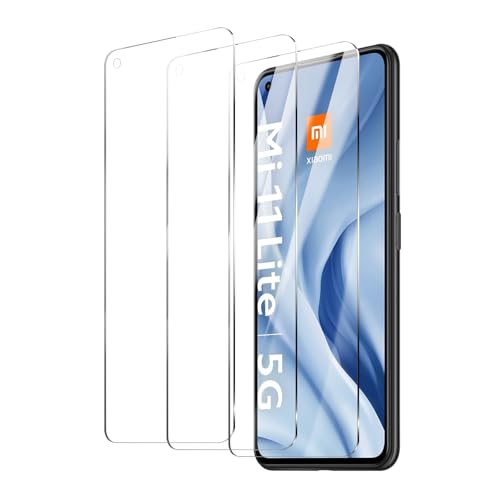 Lyootam 3 Stück Schutzglas für Xiaomi 11 Lite 9H Härte Displayschutz gehärtetes Glas blasenfrei kratzfest HD klar