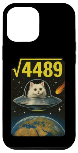 6 7 Joke Funny Cat UFO Space 67 Meme Racine carrée de 4489 Coque pour iPhone 12 Pro Max