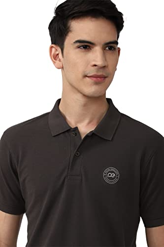 Image of Peter England Men's Solid Slim Fit Polo Shirt