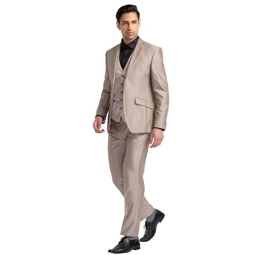 Image of Park Avenue Men's Terry Rayon Blend Business Suit Pants Set (PIDL00259-O6 Dark Brown
