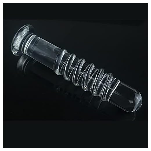 Barra de masaje roscada de cristal transparente, 19 cm de largo, 3,4 cm de diámetro