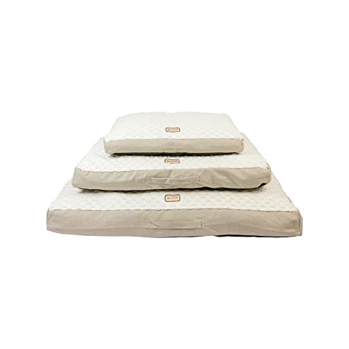 Armarkat Mat Model M12Hmb/Mb-M Medium With Handle, Dog Crate Mat With Poly Fill Cushion & Removable Cover, Beige/White #TOP4