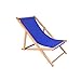 Produktbild Liegestuhl Reclining Sonnenliege Holz Klappliege, Gartenliege Balkon Strandkorb Sonnenliege (Color : Dark Blue)