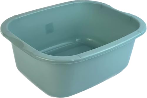 11 Ltr Plastic Washing Up Bowl Durable & Lightweight Dishwashing Basin for Kitchen Sink, Large Capacity, Easy-Grip Handles Ideal for Washing Dishes, Vegetables (Duck Egg)