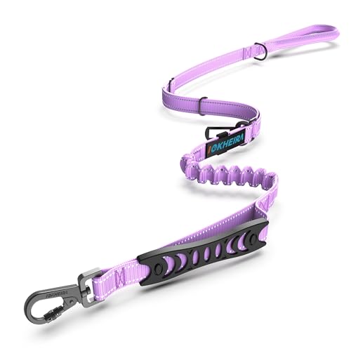 Iokheira Cadena para Perros, Longitud Ajustable Desde 3 pies/5 pies, Correa de Entrenamiento con Mango Acolchado Suave para Perros Grandes y medianos con antipulsión para la absorción de Impactos