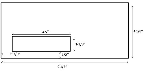 500 No. 10 Single Window Envelopes - Thick Gummed Seal - Designed For Secure Mailing Of Quickbooks Checks, Invoices, Business Statements, Personal Letters - Number 10 Size 4 1/8 X 9 1/2 #TOP4