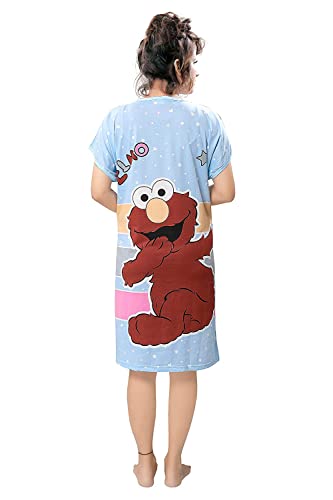 Image of New Crush Women's Cotton Hosiery Cartoon Print Knee Length Nighties /Nightwear (Multicolor, Free Size, Combo Pack)
