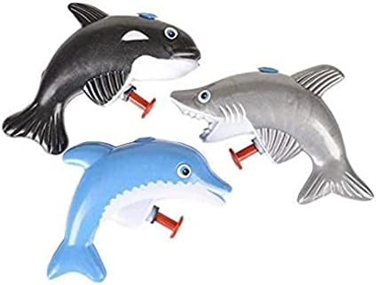 6 Sea Animal Squirter Guns Water Pistols Whale Dolphin Shark Toys