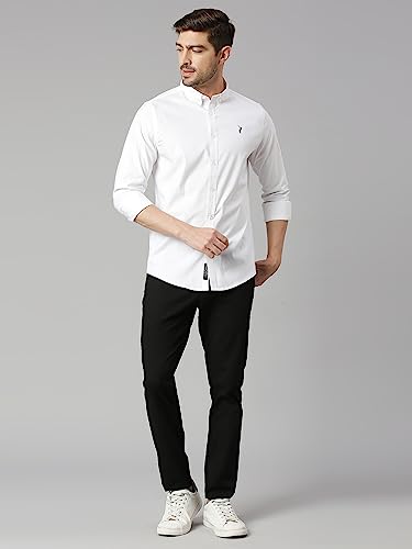 Image of Thomas Scott Men's Cricket Club Collection Classic Regular Fit Twill Shirt | 100% Cotton Long Sleeve Solid Shirt with Button Down Collar (Available in Plus Size)