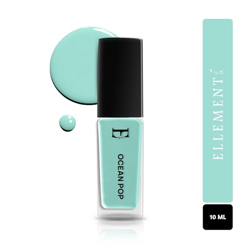 Image of OCEAN POP Vegan Nail Polish Mint Green Color | Long Lasting Chip Resistant Formula | Quick Dry Glossy Finish | Non Toxic & Cruelty Free Nail Paint for Women | 10 ml