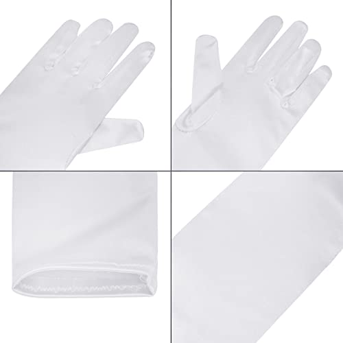 PURFUN Little Girls Novelty Opera Long Satin Gloves First Holy Communion Halloween Birthday Party Wedding Gloves for 6-10Yrs 6