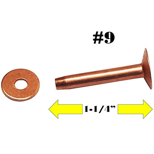 10 Pack Solid Copper Rivets W/Burrs 1 1/4" #TOP1