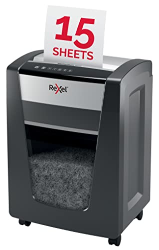 Rexel 2104577EU - Destructora de Papel para Oficina Pequeña Momentum M515, Micro Cortes, Destruye hasta 15 Hojas a la Vez, Papelera de 30 L, Destrucción de Alta Seguridad P5, Color Negro - imagen 2