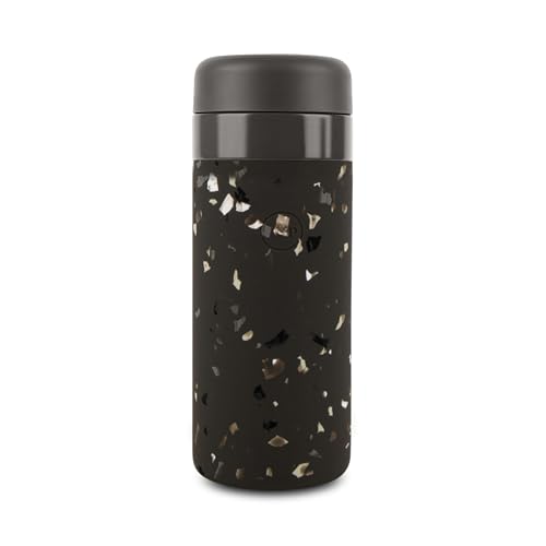 W&P Porter - Botella aislada de carbón de 16 onzas, revestimiento de cerámica de sabor limpio para agua, café y té, boca ancha aislada al vacío, apto para lavavajillas