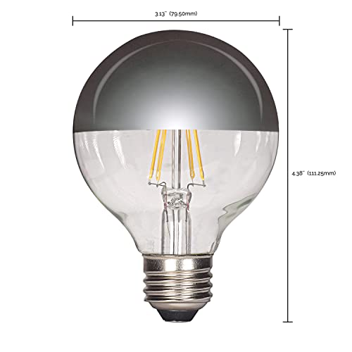 Satco S9828 Medium Light Bulb In Chrome Finish, 4.38 Inches, Base, Silver Crown #TOP1