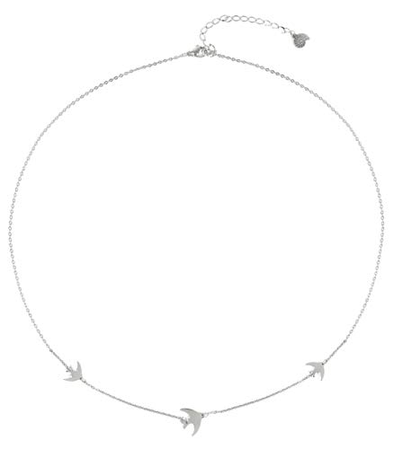 Happiness Boutique Damas Collar de Pájaros en Vuelo en Color Plata | Collar Delicado con Golondrinas Joyería de Acero Inoxidable Cover