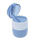 Mortaio per compresse 3 in 1, tritatutto per compresse con scomparto per compresse, tagliacapelli, con testa in acciaio inox, tritatutto multifunzione per medicinali (blu)