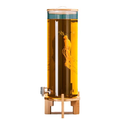 HCZKIUJY Glass Beverage Dispenser, Cold Drink Dispenser for Water and Beverages, Durable and Stylish Glass Design (15L)