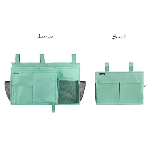 Image of Surblue Bedside Caddy Storage Hanging Organizer for Bunk and Hospital Dorm Rooms Beds Rails Green