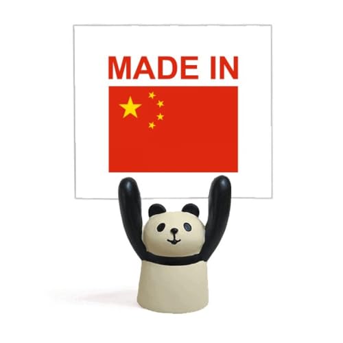 Panda stand décoration en résine avec pince métallique haute précision