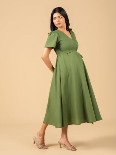Image of The Mom Store Maternity and Nursing Wrap Dress for New Mom | Pre and Post Pregnancy Wear for Womens | Trendy Stylish Printed Friendly Dresses for Women | Comfortable