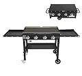 Outvita 4 Burner Portable Flat Top Gas Grill, 36" Propane Griddle, 60,000 BTU, Outdoor Griddle Station with Folding Legs for Outside Cooking Camping Tailgating