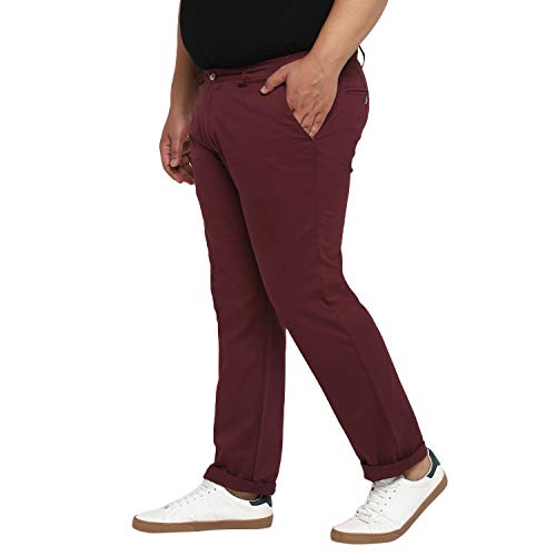 Image of Urbano Plus Men Mid Rise Cotton Regular Fit Casual Chino Pants Stretch