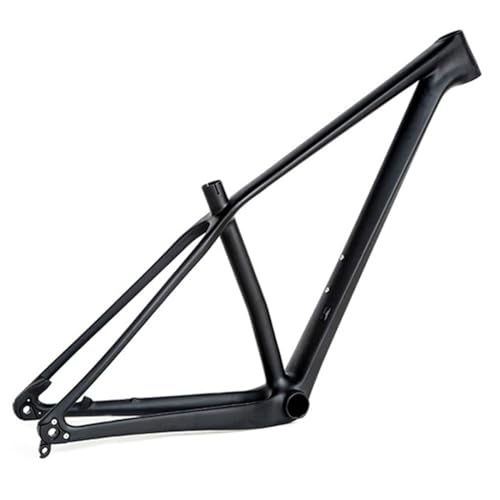HIMALO Cuadro De Bicicleta De Montaña 27,5/29er Fibra De Carbono XC Rígida Cuadro De MTB 15/17/19 Pulgadas Eje Pasante 12x142mm Freno De Disco Cableado Interno, Negro Mate(15'')