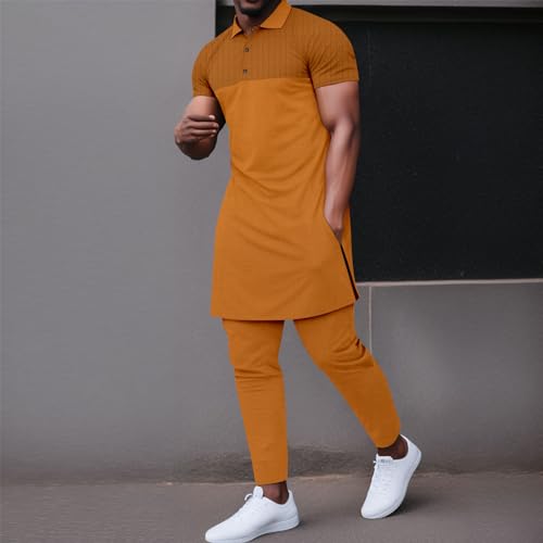 African Clothes for Men Suits Short Sleeve Shirt Pants 2 Piece Set Bazin Riche Formal Attire2