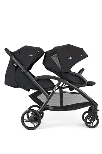 Image of Joie EVALITE Duo Twin Baby Stroller - Stroller for Twins with Soft 5-Point Harness, 5 Recline Position, Pram for Twin Babies, Easy Foldable Swivel Wheels, One Touch Break System, Birth to 15 kg Shale