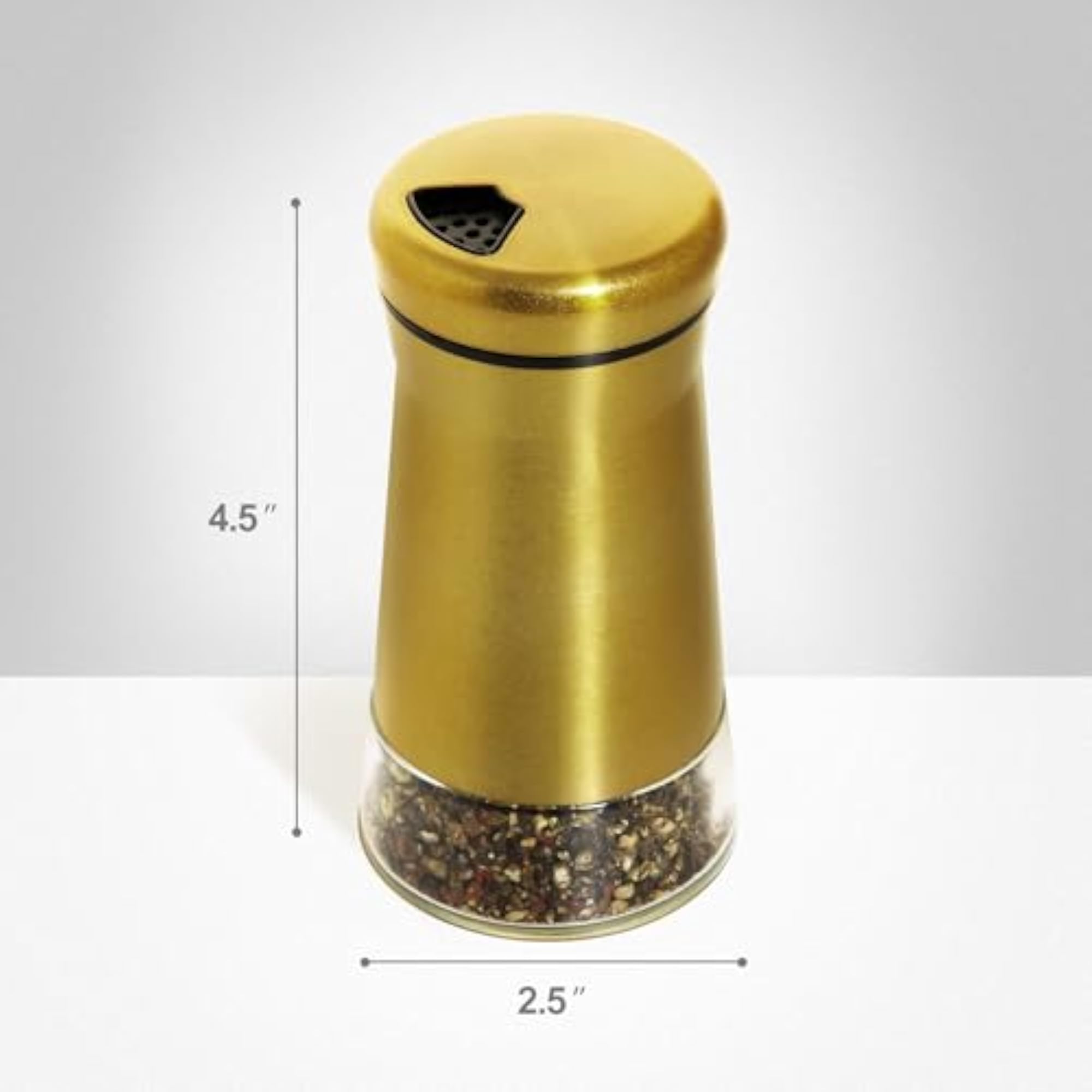 Stainless Steel Salt and Pepper Shakers with Adjustable Pouring Hole