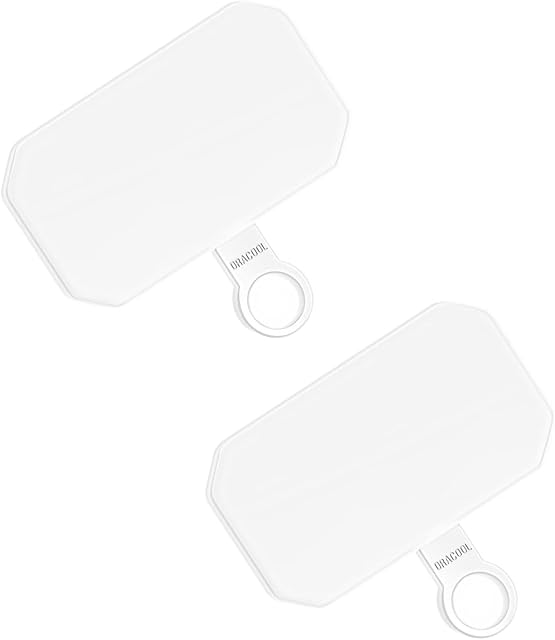 Dracool Phone Lanyard Tether Patch, 2 Pack Universal Phone Anchor for Phone Lanyard Neck Strap - Transparent