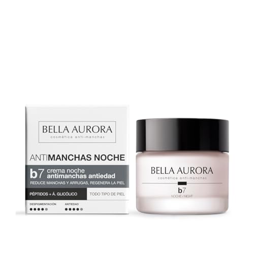 Bella Aurora B7 Crema Antimanchas y Antiedad Noche | Renueva la Piel mientras Duermes | Reduce Manchas y Arrugas | Mejora Firmeza y Luminosidad | Tratamiento Facial Nocturno | 50 ml